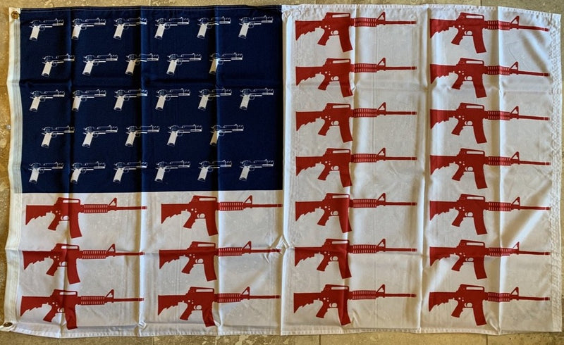 USA Guns Red White And Blue- 3'X'5 100D ROUGH TEX ®