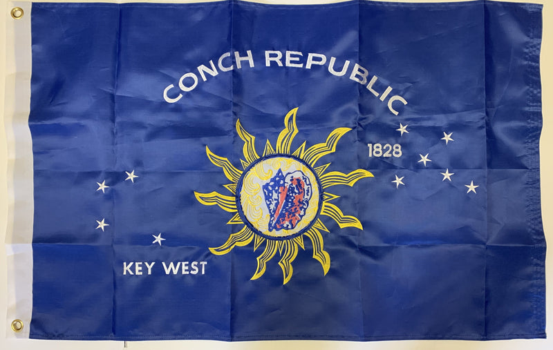 Key West Conch Republic 2'X3' Embroidered Double Sided Flag Rough Tex® 300D