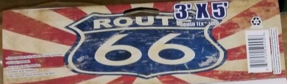 Route 66 Sunburst 3'X5' Flag Rough Tex® 100D Rt 66 Vintage ROUTE 66 Highway Road Sign