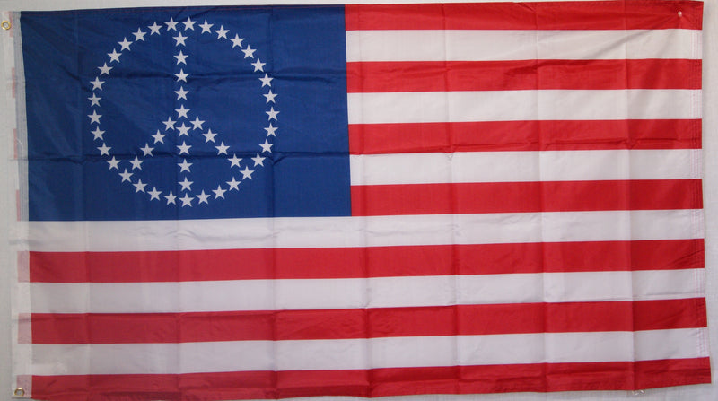 USA Peace Sign Stars Flag 3'X5' Rough Tex® 100D Super Polyester