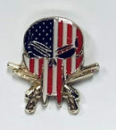 USA Skull Lapel Pin