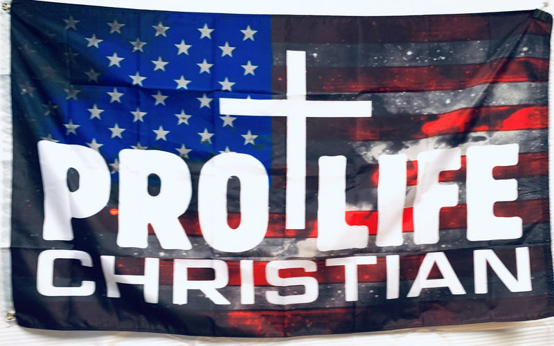 Pro Life Christian 3'x5' Flag 100D