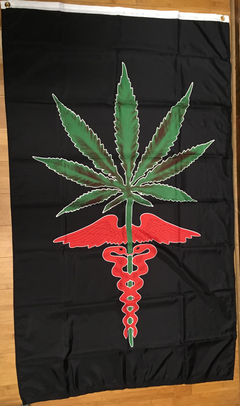 Medical Cannabis Flag 3'X5' Rough Tex® 100D Weed Doctor