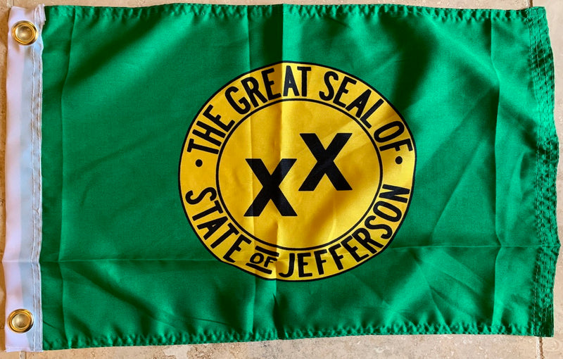 State Of Jefferson 12"X18" Flag W/ Grommets Rough Tex® 100D