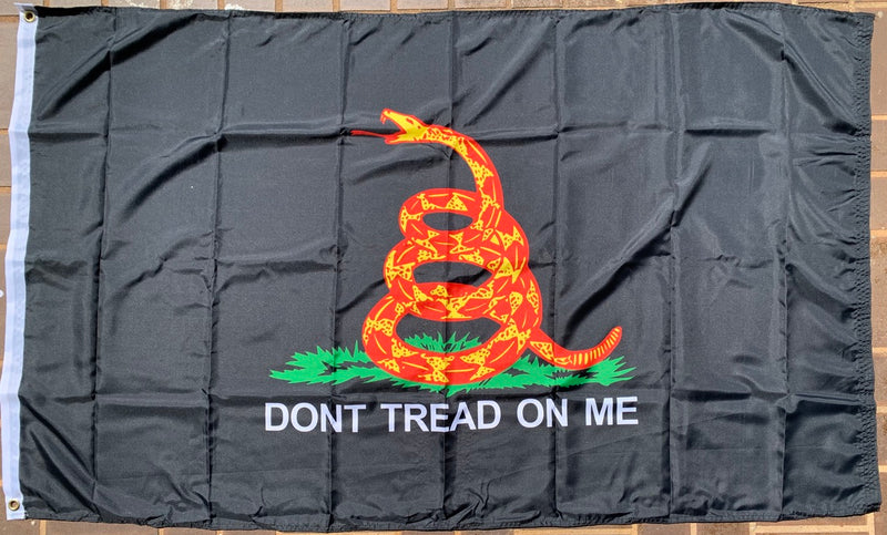 Gadsden Don't Tread On Me Black  4'X6' Flag Rough Tex® 100D 4x6 Feet