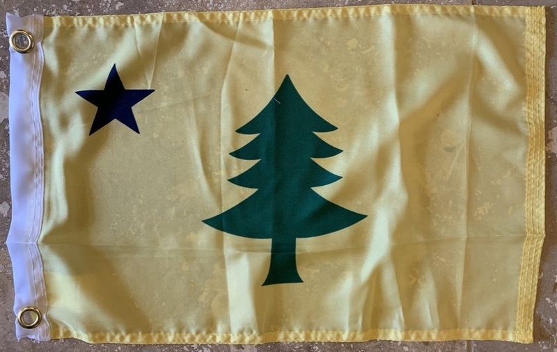 Maine 1900 Flag With Grommets 12"X18" Rough Tex® 100D