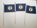 24 6x9 inch sewn edge classroom US State American flags & USA Stick Flags