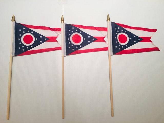6x9 inch sewn edge classroom US State American flags & USA Stick Flags