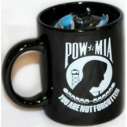 POW MIA Coffee Mug Ceramic & 12" x 18" Flag w/grommets
