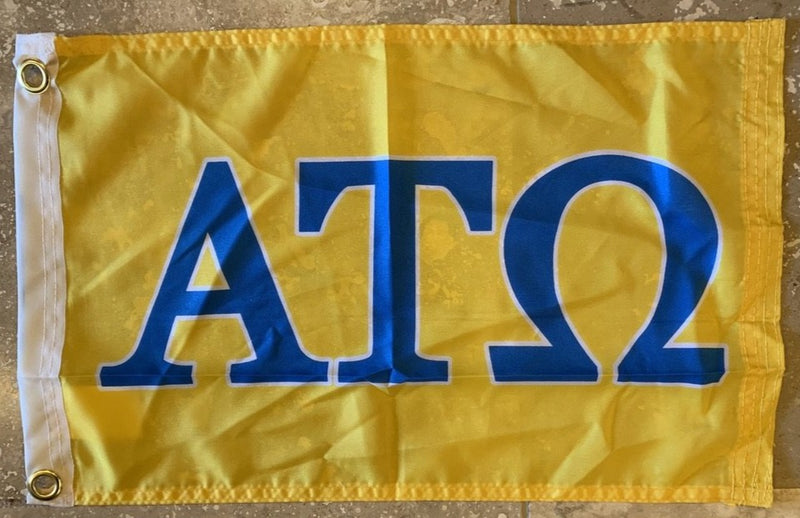 ATO Alpha Tau Omega Flag With Grommets- 12"X18" Rough Tex ® 100D Flag