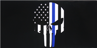 Police Memorial Skull Bumper Sticker