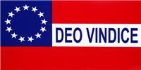 1st National 13 Stars Bars "Deo Vindice" Bumper Sticker First Flag