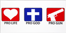 Pro Life God Gun Bumper Sticker