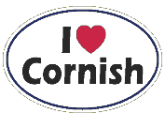 I Love Cornish Oval Bumper Sticker