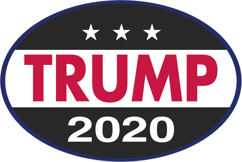 Trump 2020 Black Oval Sticker