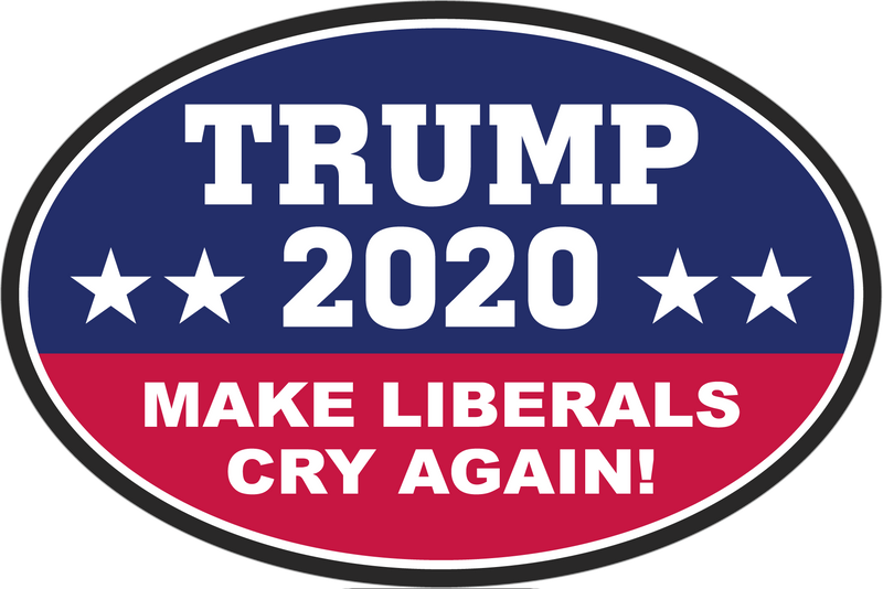Trump 2020 Make Liberals Cry Again Oval Sticker