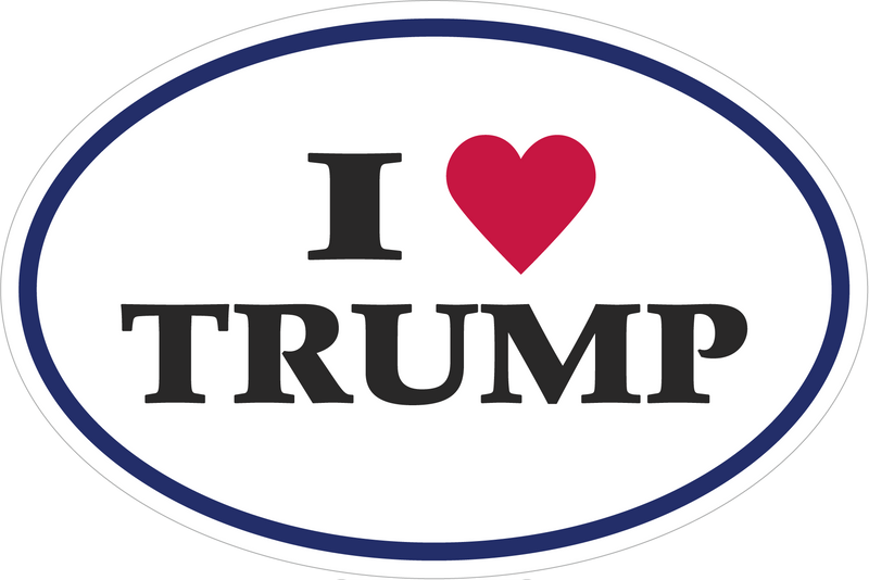 I Heart Trump Oval Sticker