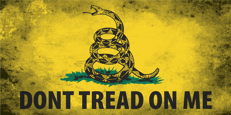 Don't Tread On Me Bumper Sticker- Grunge/Stained Version