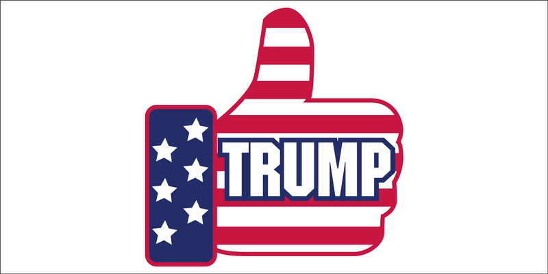 Thumbs Up Trump Stars And Stripes - Bumper Sticker