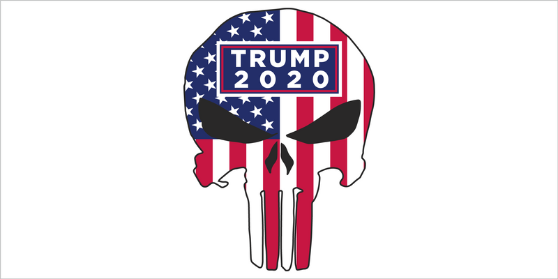 Punisher Trump 2020 Stars And Stripes  - Bumper Sticker