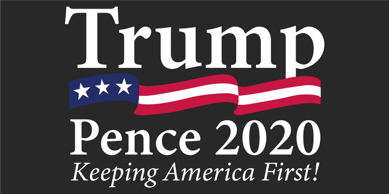 Trump Pence 2020 Keeping America First KAF Black 2'X3' Flag Rough Tex® 100D