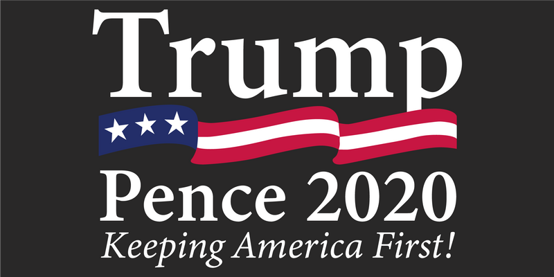 Trump Pence 2020 Keeping America First KAF Black 3'X5' Flag Rough Tex® 100D