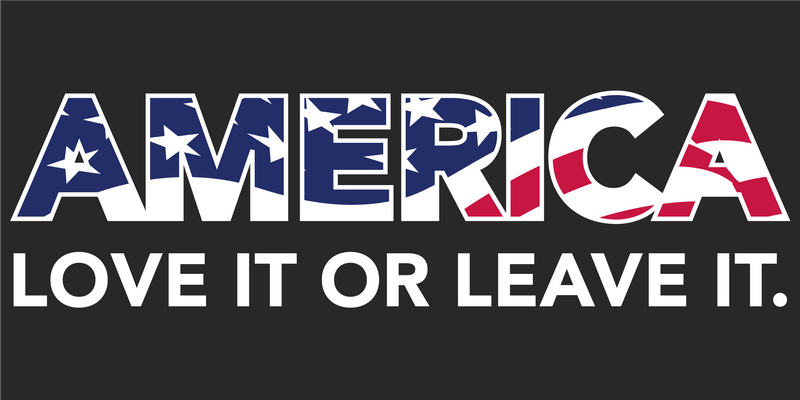 America Love It Or Leave It Stars And Stripes  - Bumper Sticker