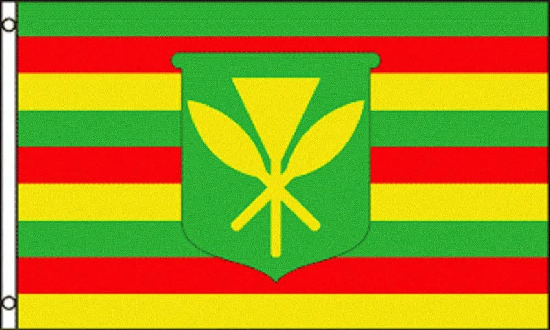 Kanaka Maoli Flag Of Hawaii 12''X18'' Stick Flags - Rough Tex ®100D