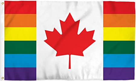 Canada Rainbow 3'X5' Flag ROUGH TEX® 100D Canadian Pride LGBT