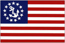 US Yacht Ensign Embroidered 3'X5' Flag Rough Tex® 150D Nylon American