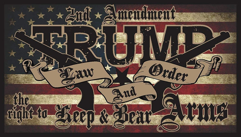 One Dozen 2nd Amendment Trump Law And Order 3'X5' Flag Rough Tex® 100D