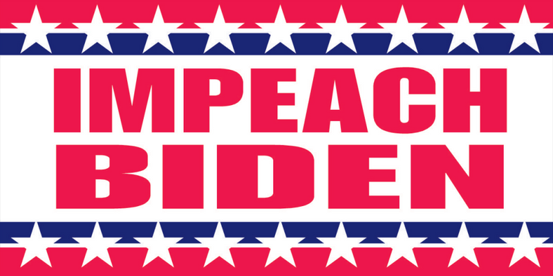 Impeach Biden Stars & Stripes Bumper Sticker