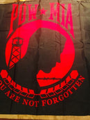 POW MIA BLACK & RED 3X5 FEET 75D ROUGH TEX