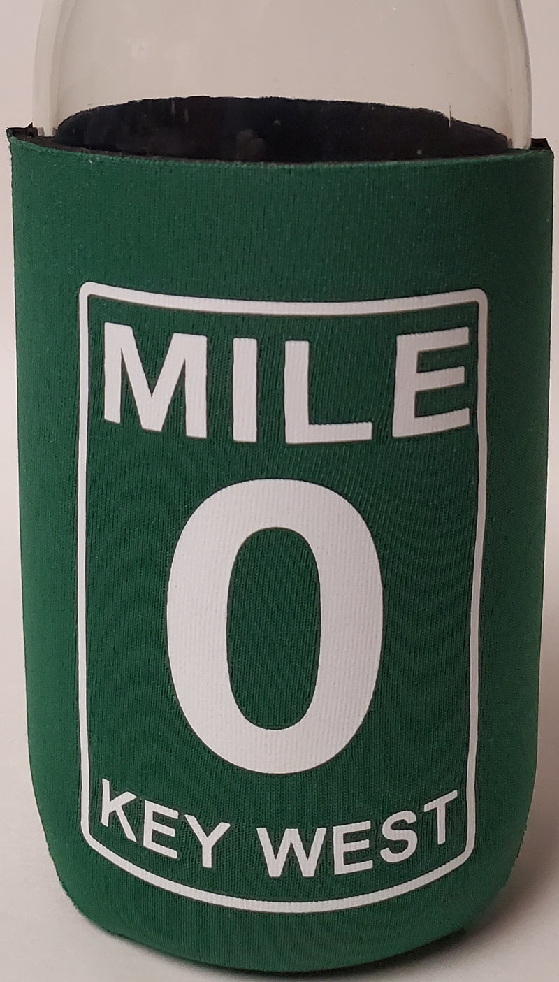 Mile 0 Key West Dark Green Neoprene Can Holder Drink Koozie Rough Tex®