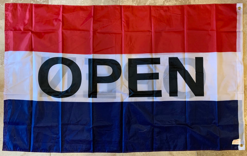 Open Flag Double Sided 3'X5' Rough Tex® 100D