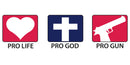 Pro Life God Gun Bumper Sticker