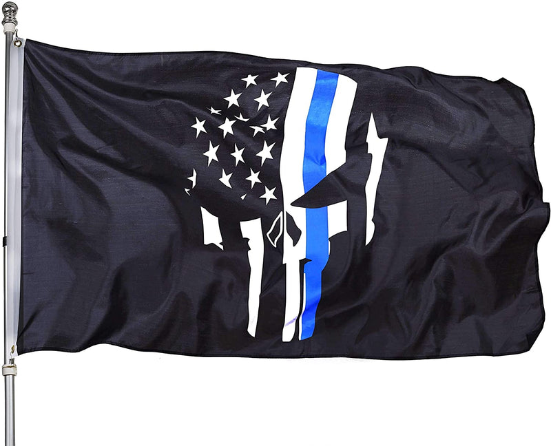 American Blue Shield Police Punisher 2'X3' Flag Rough Tex® 100D