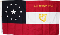 24th Georgia Vols 3'x5' Cotton Flag Stars & Bars Irish