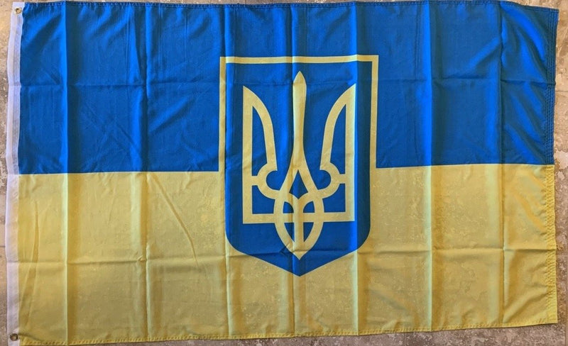 12"x18" Ukraine Trident Boat Flag 100D Rough Tex ®
