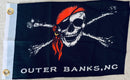 Outer Banks North Carolina Red Hat Pirate 12"x18" Flag Poly With Grommets
