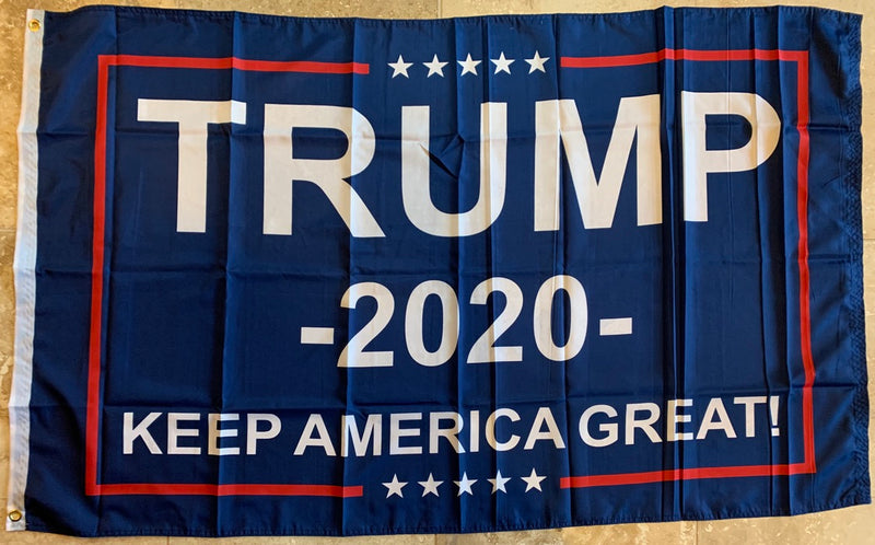 TRUMP 2020 KEEP AMERICA GREAT BLUE 3'X5' Flag Rough Tex ® 100D