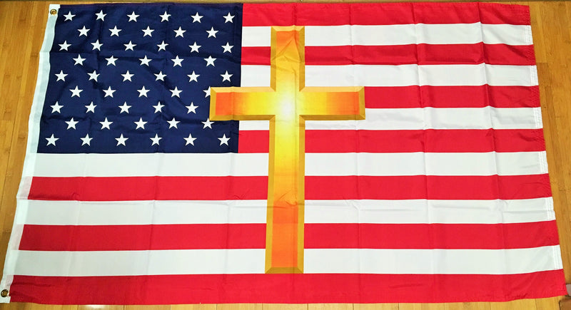 USA Gold Cross 3'X5' Flag - Rough Tex ®100D