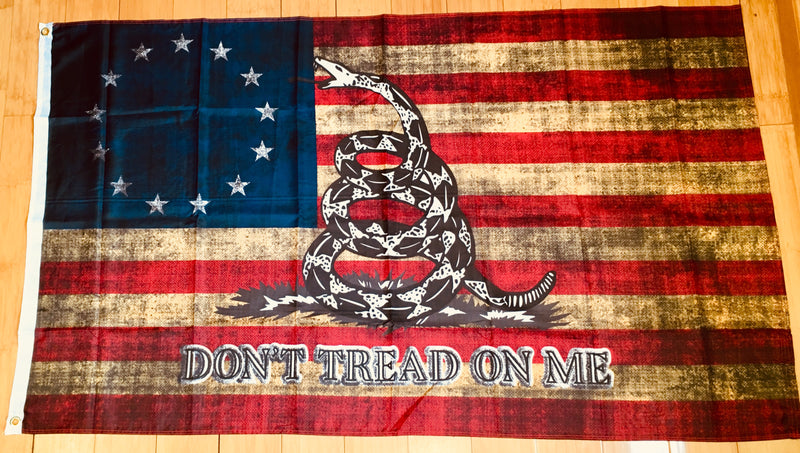 Betsy Ross Don't Tread On Me Vintage Flag 3'X5' Rough Tex® 68D Nylon