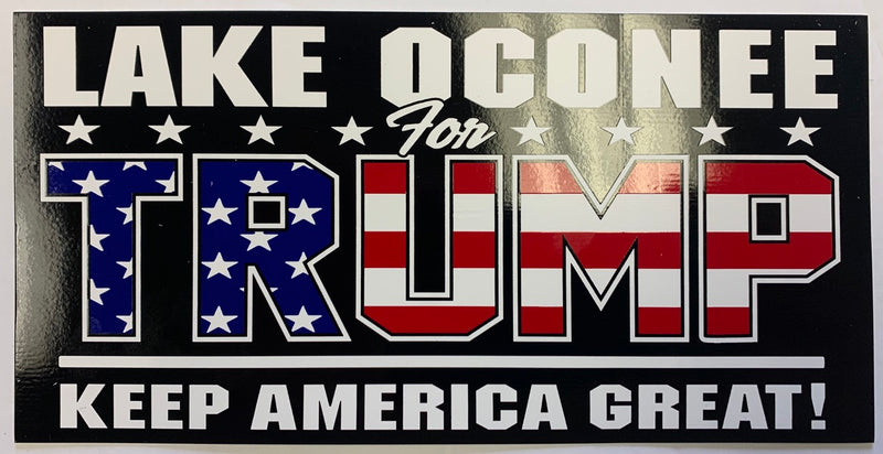 Lake Oconee For Trump Keep America Great KAG Stars & Stripes - Bumper Sticker