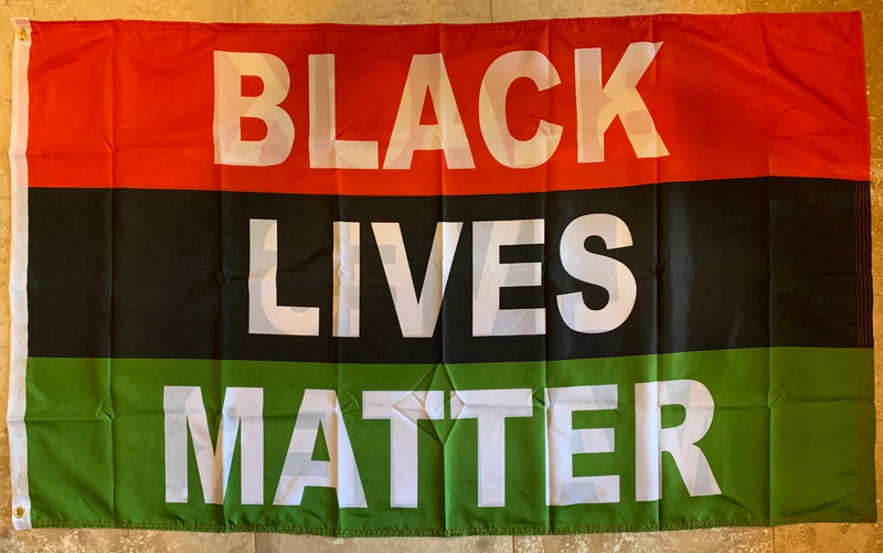Black Lives Matter Pan-African Double Sided 3'X5' Flag Rough Tex® 100D