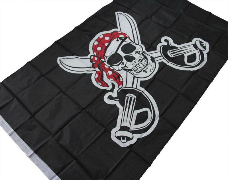 Pirate Red Bandana Hat Cross Swords 3'X5' Flag Rough Tex® 68D Nylon