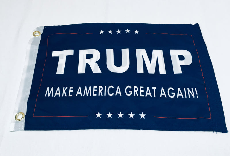 TRUMP M A G A Blue Double Sided Flag- 12''X18'' Rough Tex®