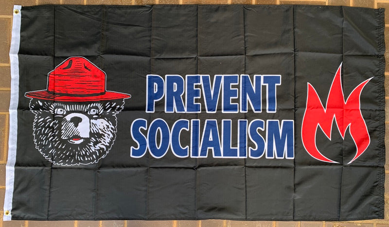 Prevent Socialism Smokey Bear 3'X5' Flag Rough Tex® 100D