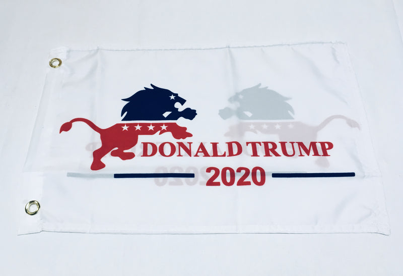 Donald Trump Lion 2020 Double Sided Flag- 12''x18''  Rough Tex®