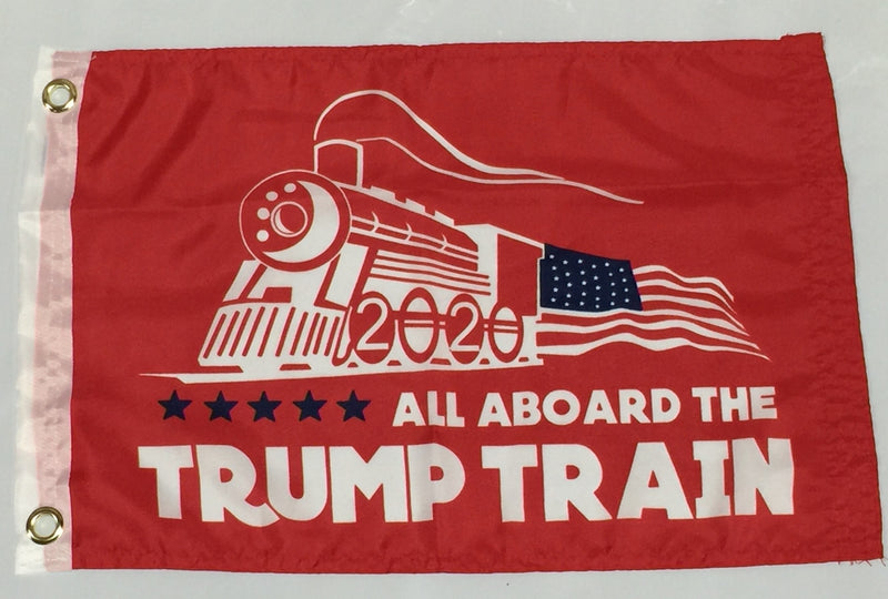 All Aboard The Trump Train Red  - 12''X18'' Single Sided Flag